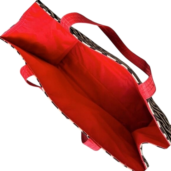 Spartina 449 Callahan Market Linen & Leather Tote, Cream/Black/Red - Picture 4 of 10